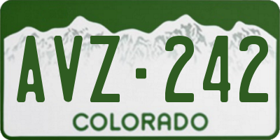 CO license plate AVZ242