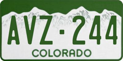 CO license plate AVZ244
