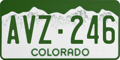 CO license plate AVZ246