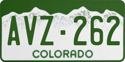 CO license plate AVZ262