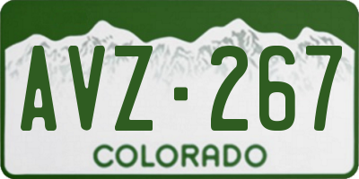 CO license plate AVZ267