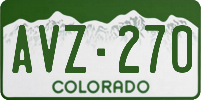 CO license plate AVZ270
