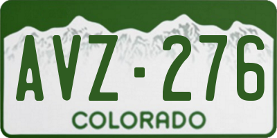 CO license plate AVZ276