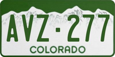 CO license plate AVZ277