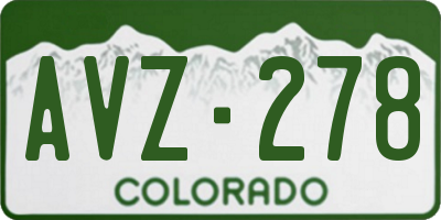 CO license plate AVZ278