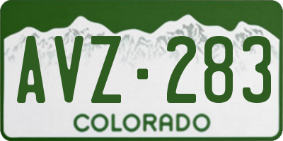 CO license plate AVZ283
