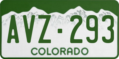 CO license plate AVZ293
