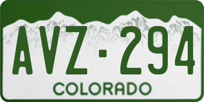 CO license plate AVZ294