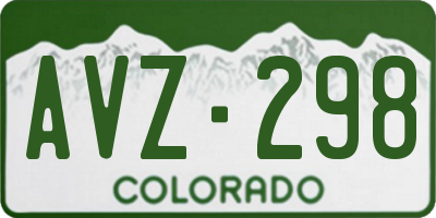 CO license plate AVZ298
