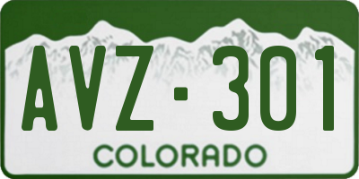 CO license plate AVZ301