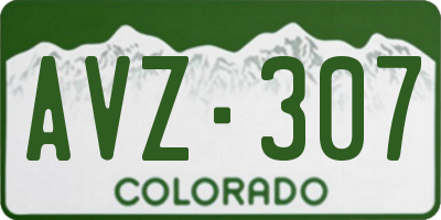 CO license plate AVZ307