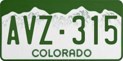 CO license plate AVZ315