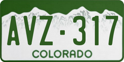 CO license plate AVZ317