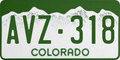 CO license plate AVZ318