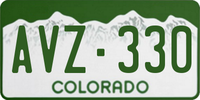 CO license plate AVZ330