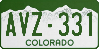 CO license plate AVZ331