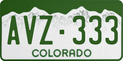 CO license plate AVZ333