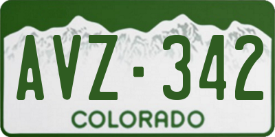 CO license plate AVZ342