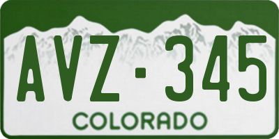 CO license plate AVZ345