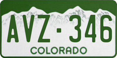 CO license plate AVZ346