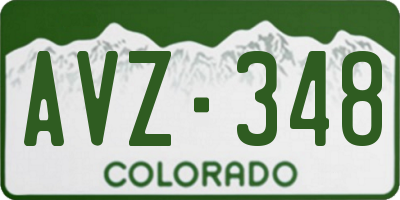 CO license plate AVZ348