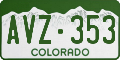 CO license plate AVZ353