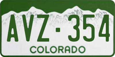 CO license plate AVZ354