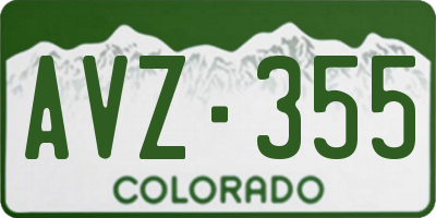CO license plate AVZ355