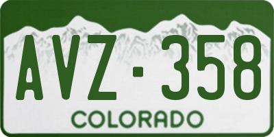CO license plate AVZ358