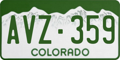 CO license plate AVZ359