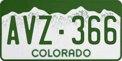 CO license plate AVZ366
