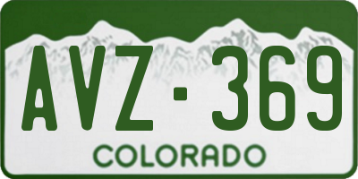 CO license plate AVZ369