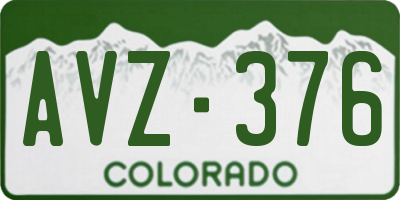 CO license plate AVZ376