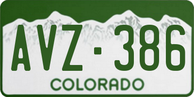 CO license plate AVZ386