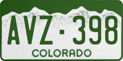 CO license plate AVZ398
