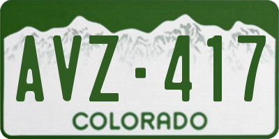 CO license plate AVZ417