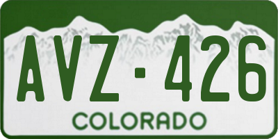 CO license plate AVZ426