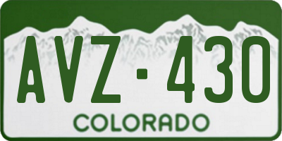 CO license plate AVZ430