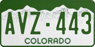 CO license plate AVZ443