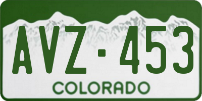 CO license plate AVZ453