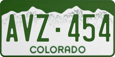 CO license plate AVZ454
