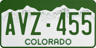 CO license plate AVZ455