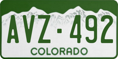 CO license plate AVZ492