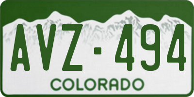 CO license plate AVZ494