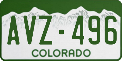 CO license plate AVZ496