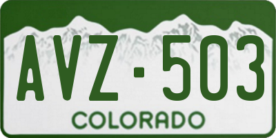 CO license plate AVZ503