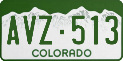 CO license plate AVZ513