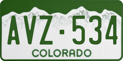 CO license plate AVZ534