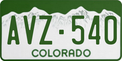 CO license plate AVZ540