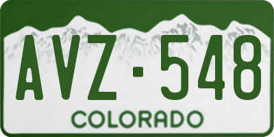 CO license plate AVZ548